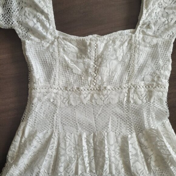 Free People Ivory Be Your Baby Lace Baby doll Dress Size Large - Picture 7 of 9